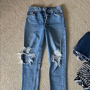 Classic Blue Distressed Women's Jeans